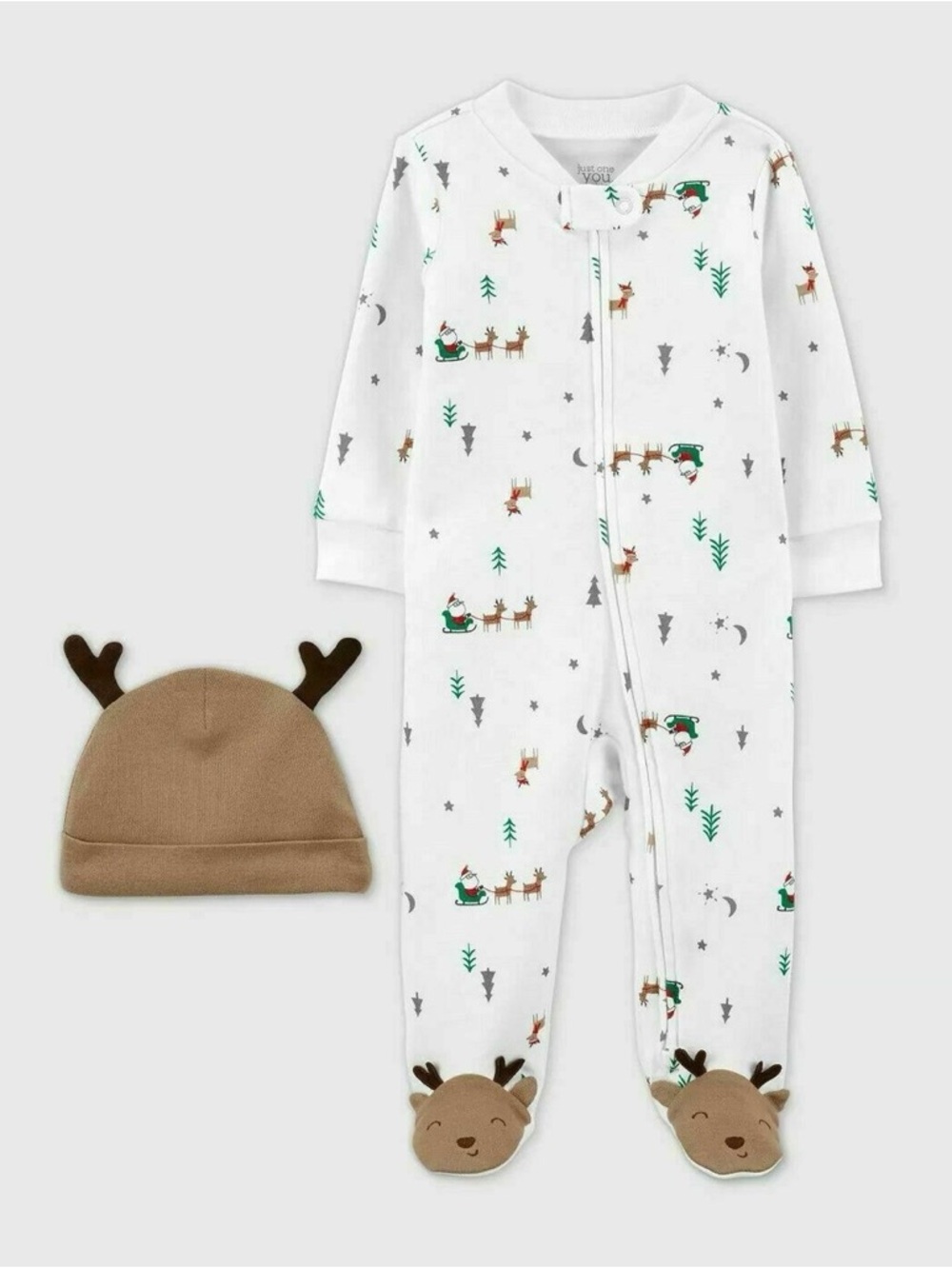 CARTER’S REINDEER SLEEP N’ PLAY SLEEPER- WHITE VARIOUS SIZES (NEW WITH TAGS) A2